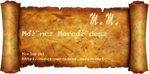 Müncz Mercédesz névjegykártya